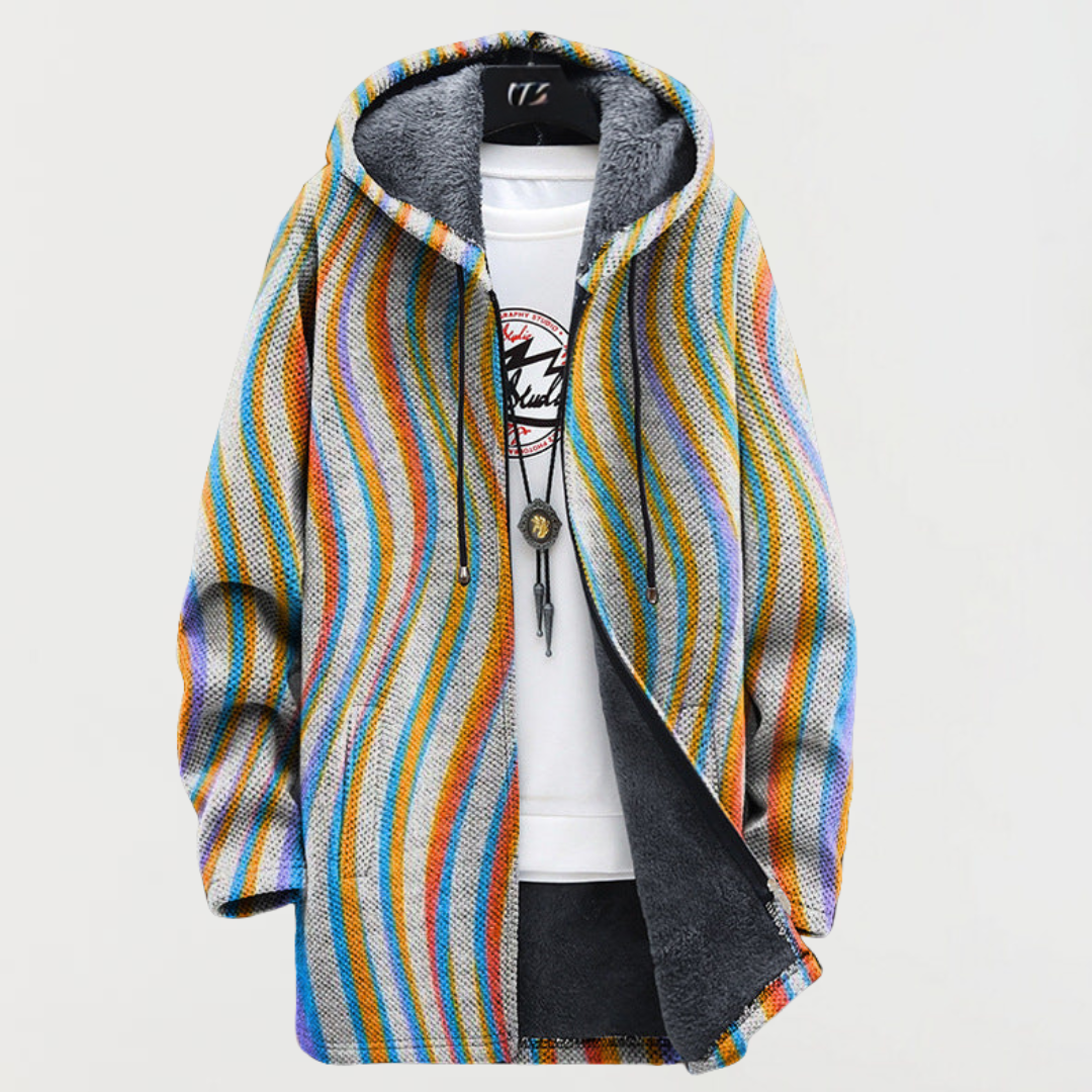 Frieda – Jacke mit Wellenstreifen von Amora Bern, Ansicht 2