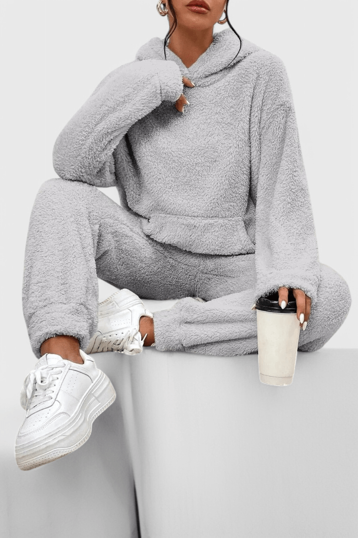 Jutgard – Teddy-Kapuzenpullover & Hose Set von Amora Bern, Ansicht 6