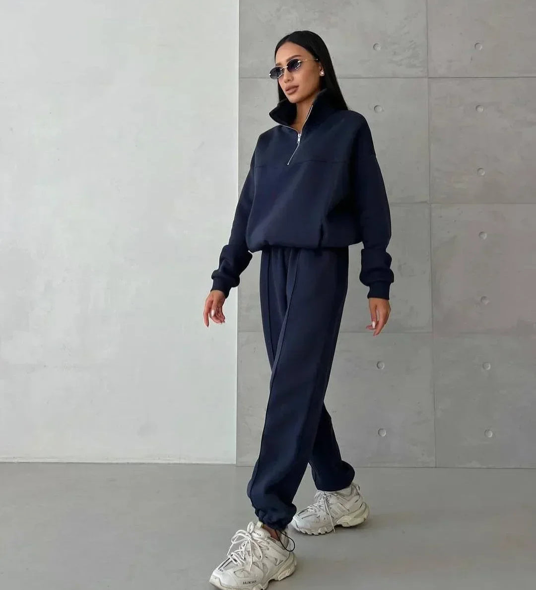 Senna - Sportliches Loungeset mit Reißverschlusskragen
