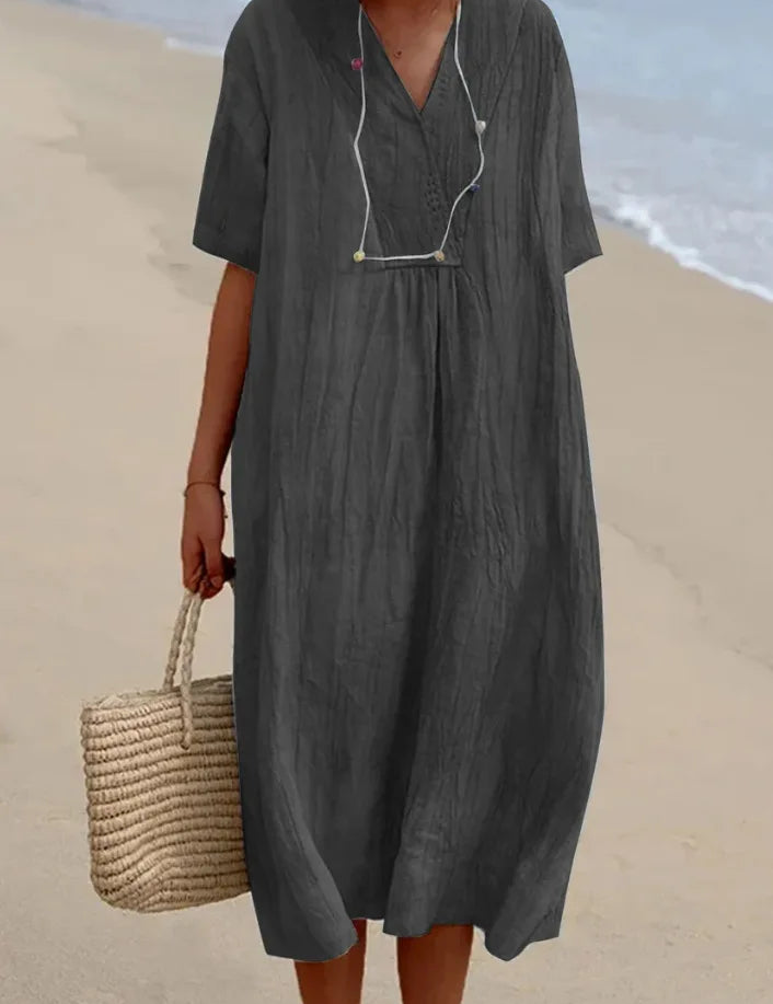 Silvana™ | Lässiges Maxikleid mit Struktur