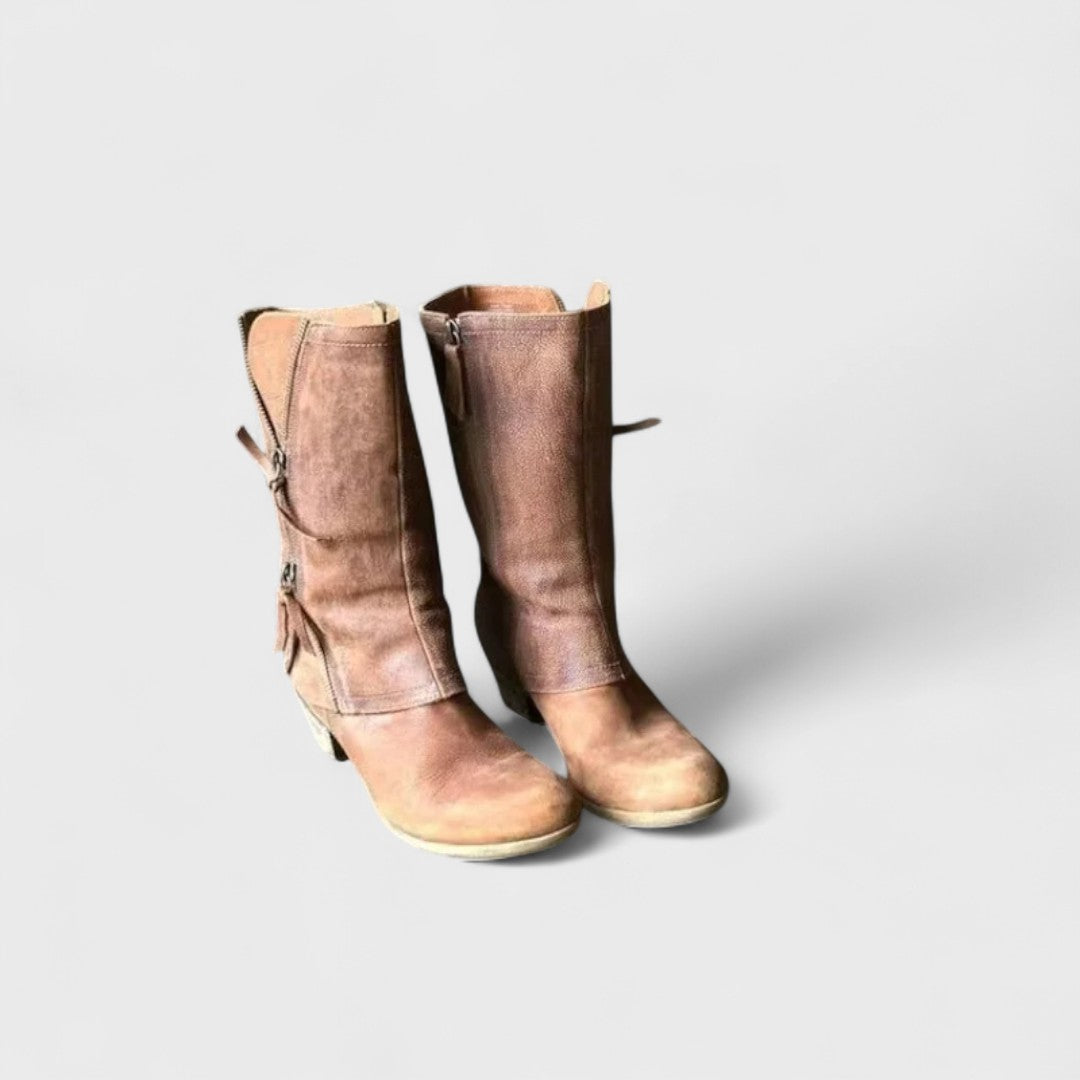 Wulfhilda – Vintage-Stiefeletten in Wadenhöhe von Amora Bern, Ansicht 2