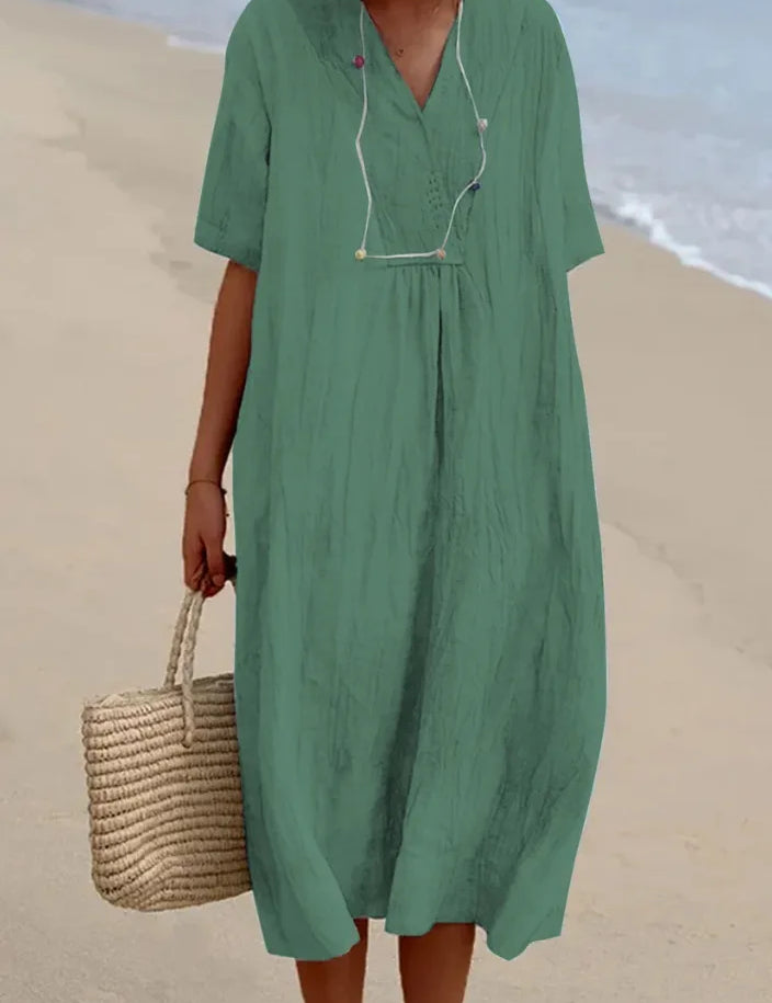 Silvana™ | Lässiges Maxikleid mit Struktur