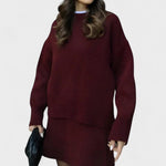 Agilinde – Longline-Strickpullover & Rock Set von Amora Bern