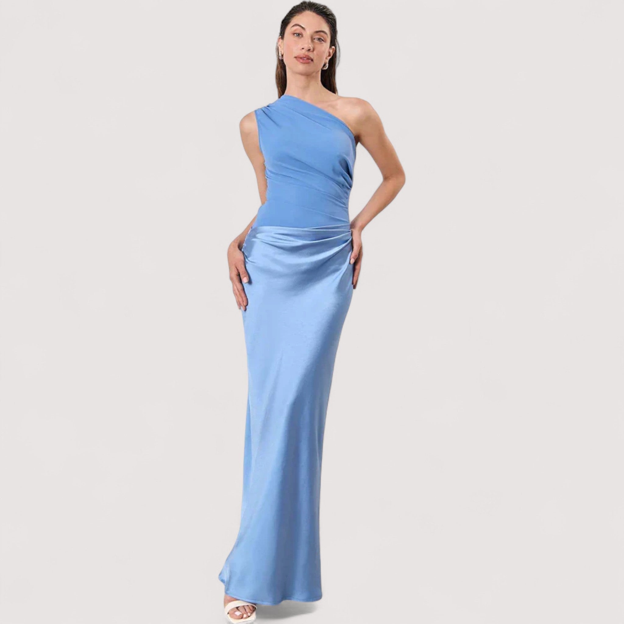 Tilda™ | Ein-Schulter-Satin-Maxikleid