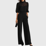 Elodie | Dreiteiliges Set aus Oberteil und Hose mit weitem Bein