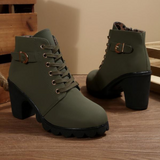 Georgina™ | Chic Stiefeletten mit Großen Absätzen und Schnürsenkeln