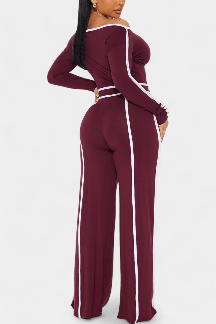 Frohmut – Oberteil mit Kontraststreifen & weite Hose Set von Amora Bern, Ansicht 3