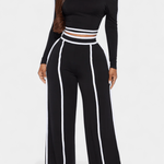 Frohmut – Oberteil mit Kontraststreifen & weite Hose Set von Amora Bern, Ansicht 4