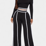 Frohmut – Oberteil mit Kontraststreifen & weite Hose Set von Amora Bern, Ansicht 4