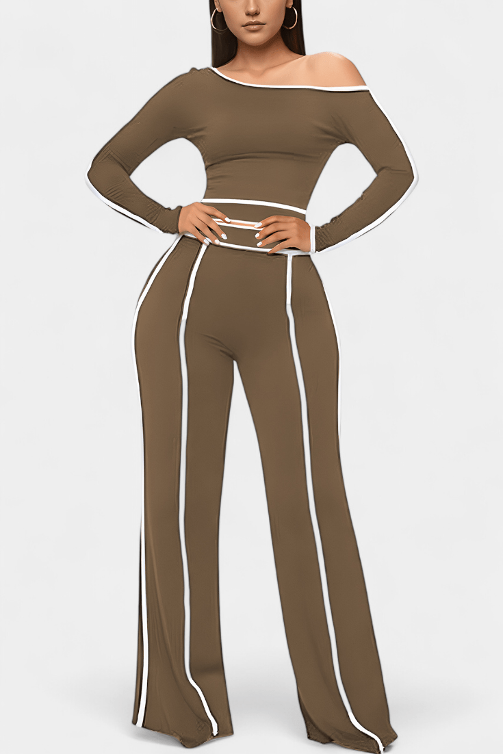 Frohmut – Oberteil mit Kontraststreifen & weite Hose Set von Amora Bern, Ansicht 7