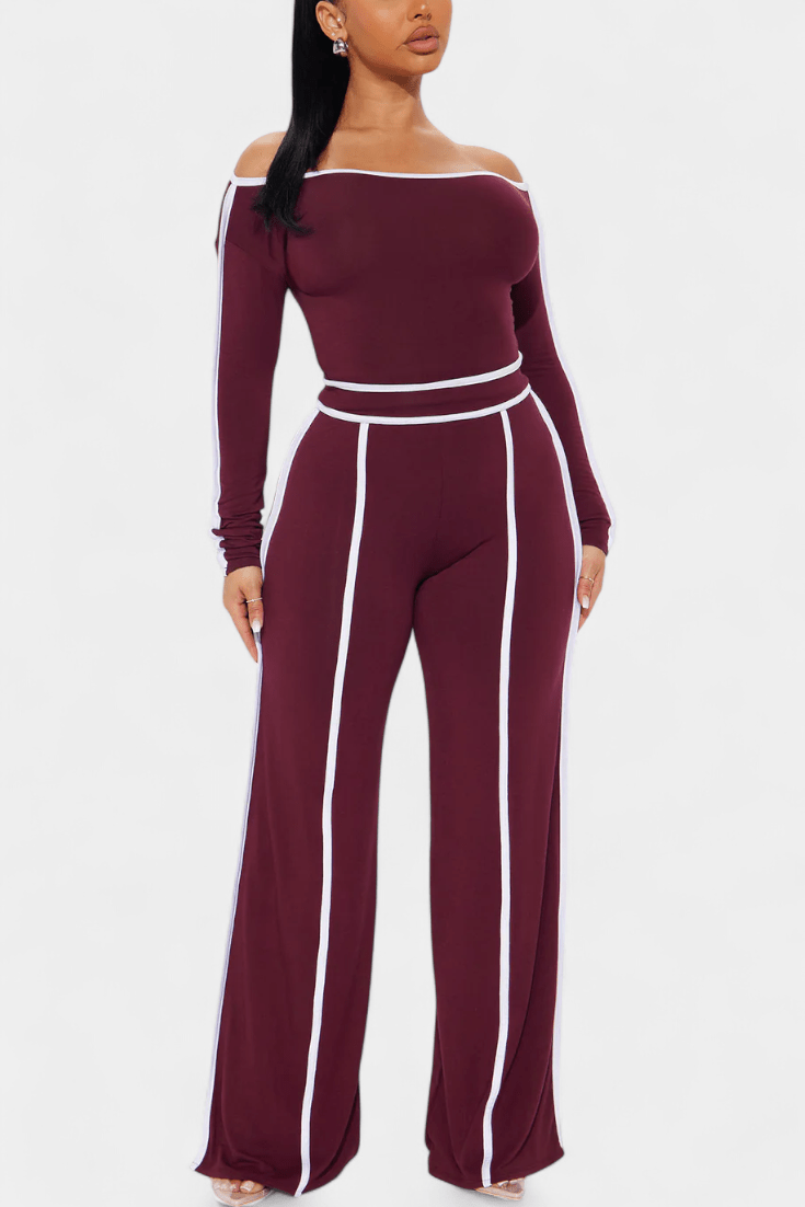 Frohmut – Oberteil mit Kontraststreifen & weite Hose Set von Amora Bern