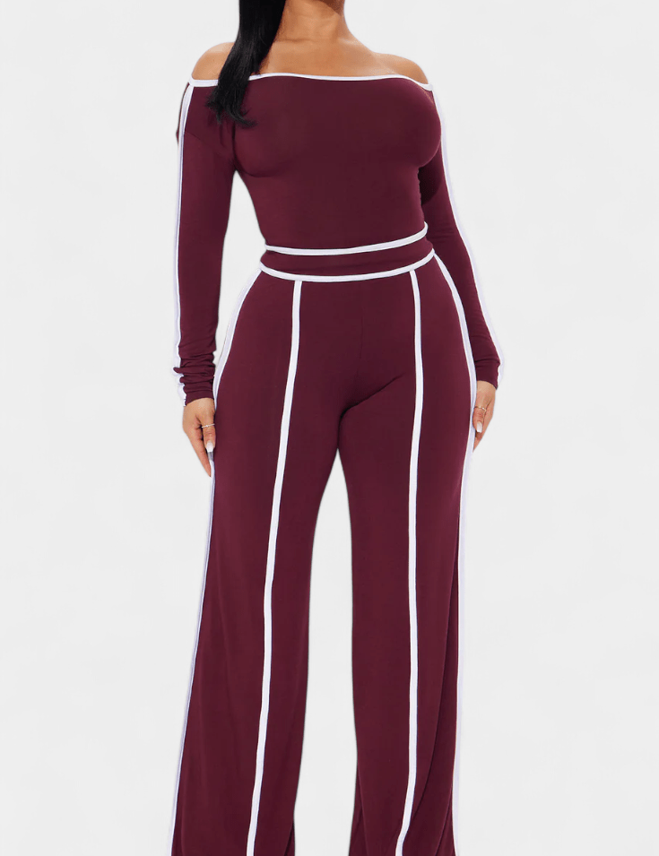 Frohmut – Oberteil mit Kontraststreifen & weite Hose Set von Amora Bern