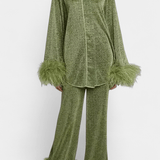 Mainhild – Langarm-Oberteil & Hose mit Federbesatz Set von Amora Bern, Ansicht 2