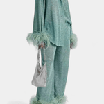 Mainhild – Langarm-Oberteil & Hose mit Federbesatz Set von Amora Bern, Ansicht 4
