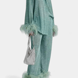 Mainhild – Langarm-Oberteil & Hose mit Federbesatz Set von Amora Bern, Ansicht 4