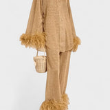 Mainhild – Langarm-Oberteil & Hose mit Federbesatz Set von Amora Bern