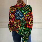 Ingeborg – Bunter Rollkragenpullover im Mosaik-Look von Amora Bern