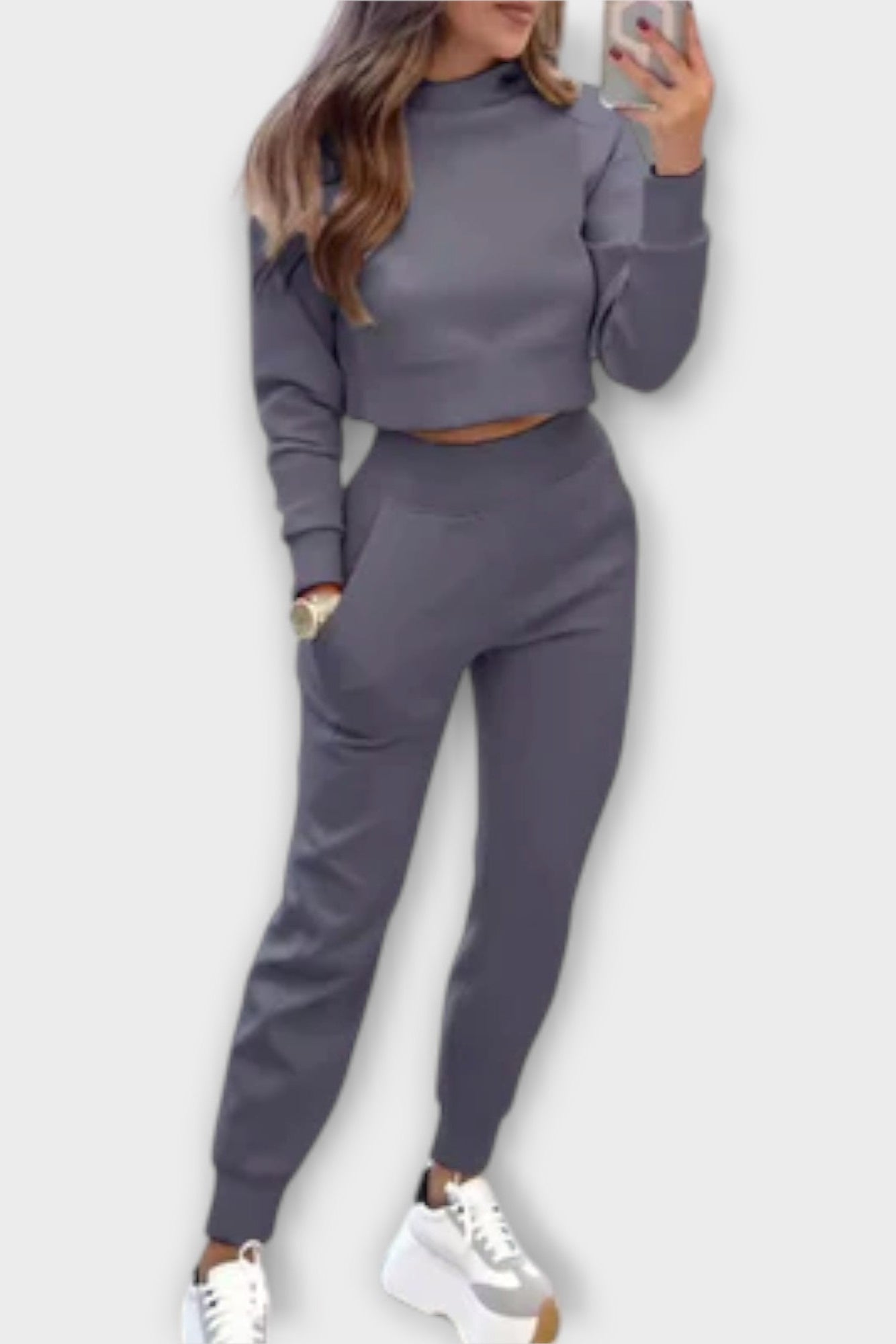 Ratrud – Beiges Strickoberteil & Hose Set von Amora Bern, Ansicht 3