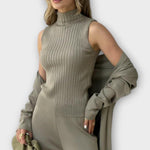 Isgard – Dreiteiliges Rippstrick-Set mit Hose von Amora Bern, Ansicht 2