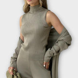 Isgard – Dreiteiliges Rippstrick-Set mit Hose von Amora Bern, Ansicht 2