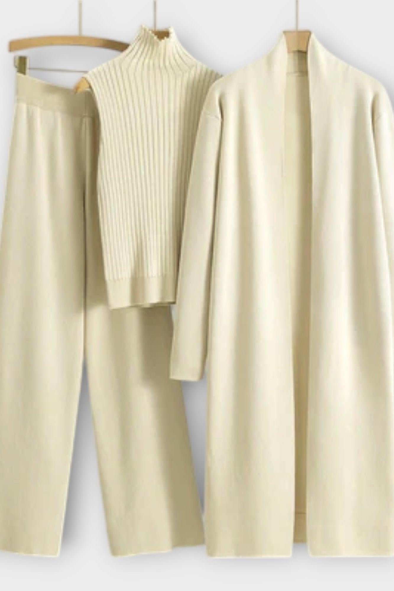 Isgard – Dreiteiliges Rippstrick-Set mit Hose von Amora Bern, Ansicht 4