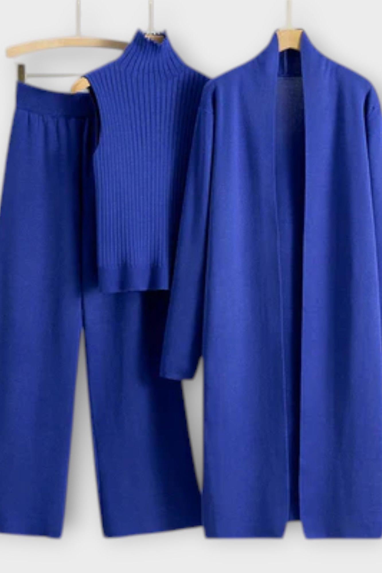 Isgard – Dreiteiliges Rippstrick-Set mit Hose von Amora Bern, Ansicht 5
