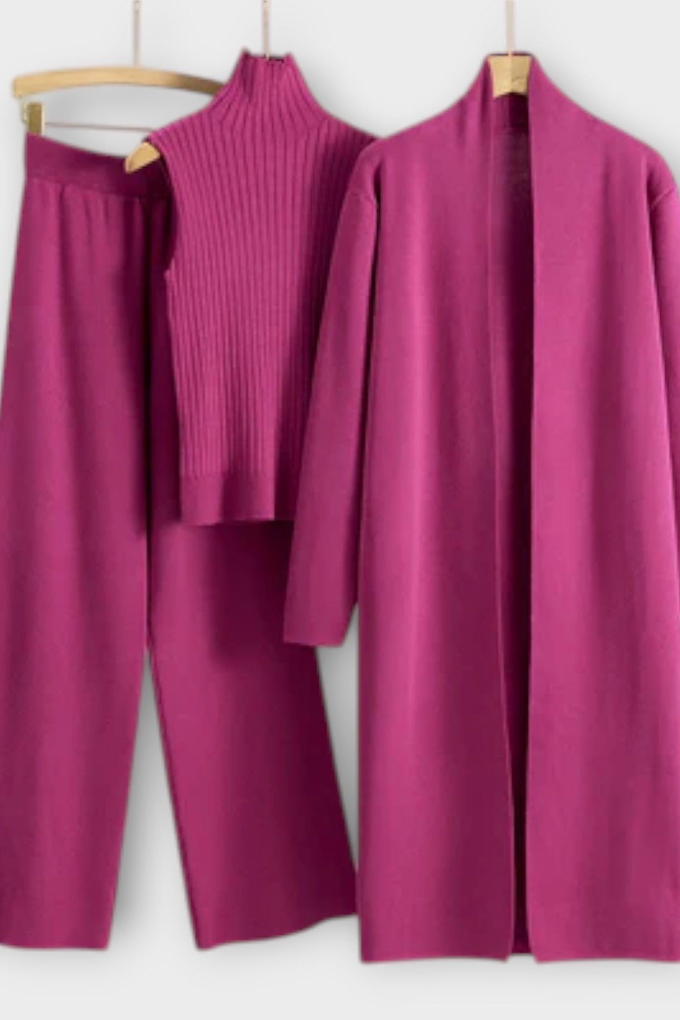 Isgard – Dreiteiliges Rippstrick-Set mit Hose von Amora Bern, Ansicht 6