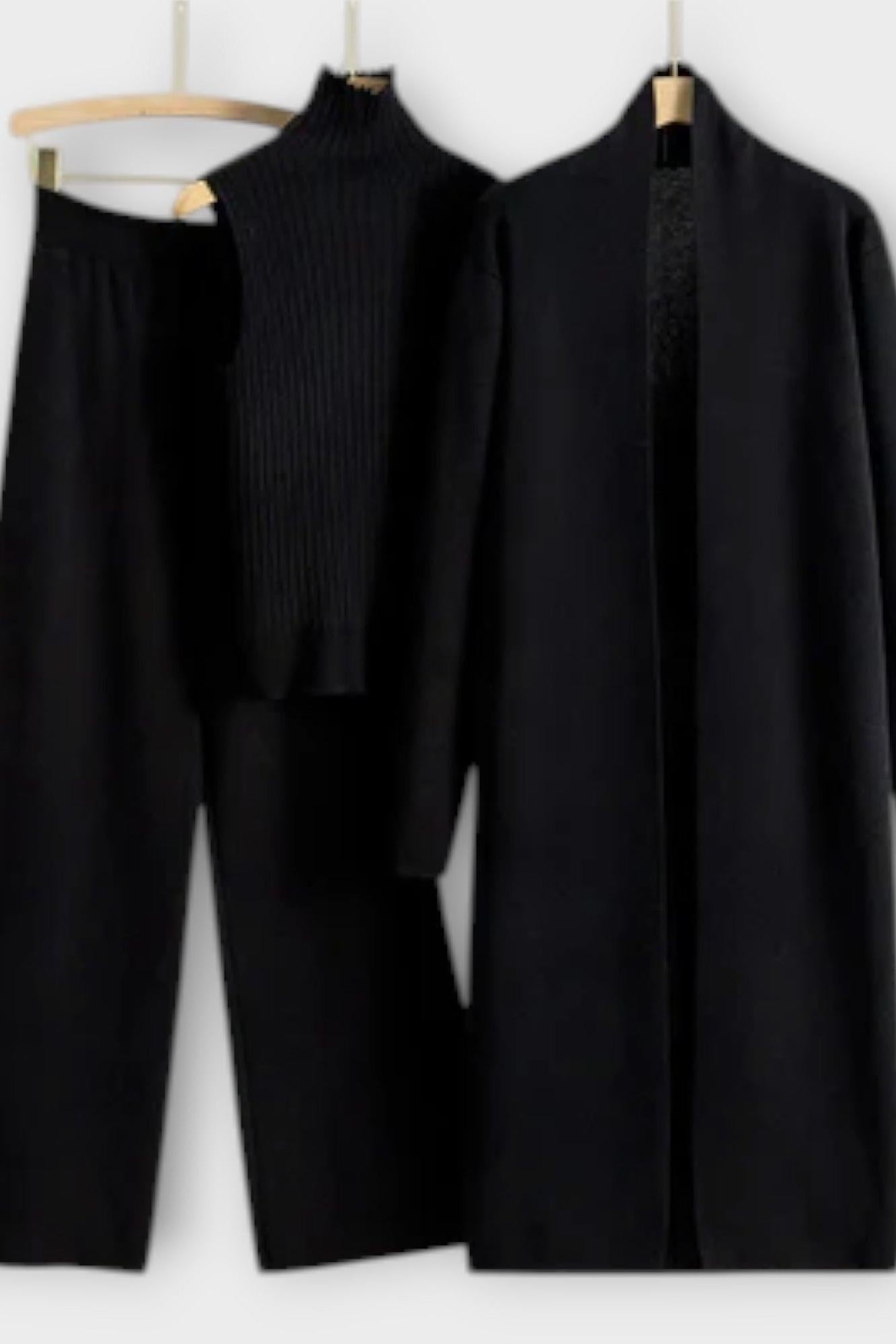 Isgard – Dreiteiliges Rippstrick-Set mit Hose von Amora Bern, Ansicht 7