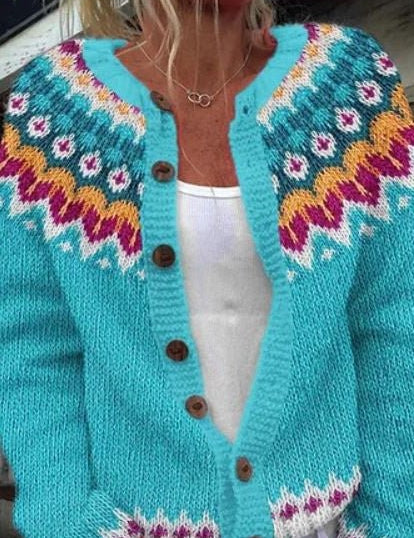 Angelika – Strickjacke mit Norwegermuster von Amora Bern