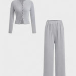 Berchtrud – Strickjacke & weite Hose Set von Amora Bern, Ansicht 3