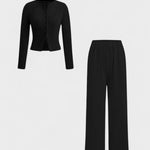 Berchtrud – Strickjacke & weite Hose Set von Amora Bern, Ansicht 4
