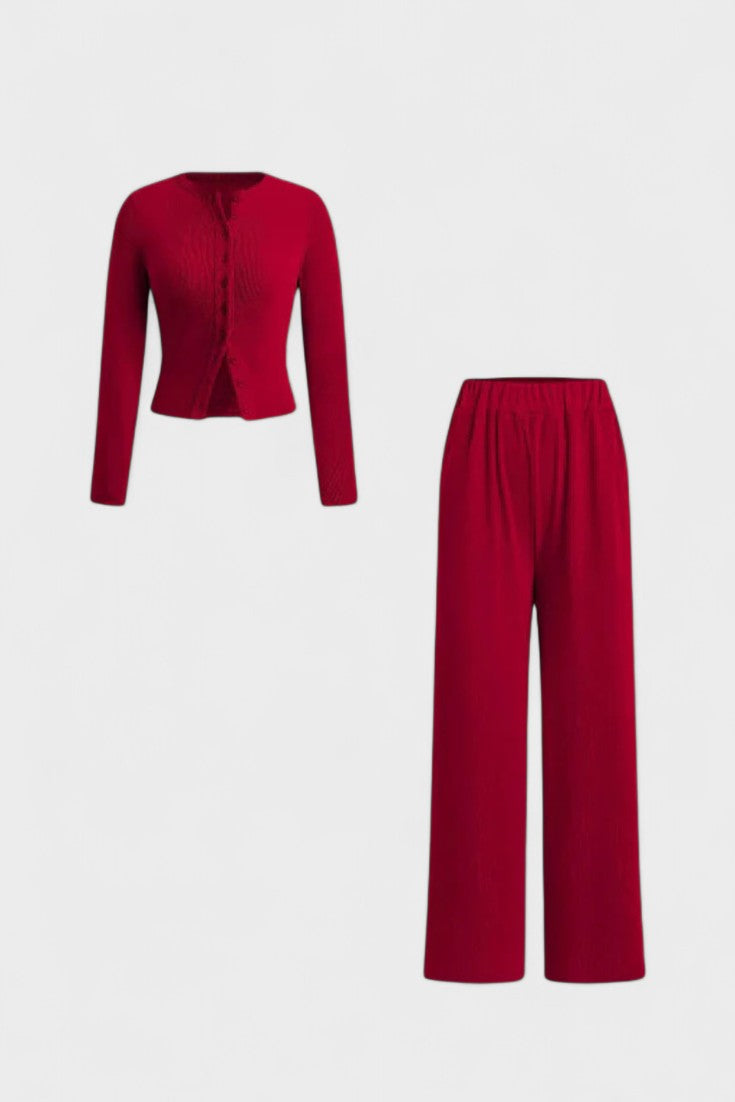 Berchtrud – Strickjacke & weite Hose Set von Amora Bern, Ansicht 5