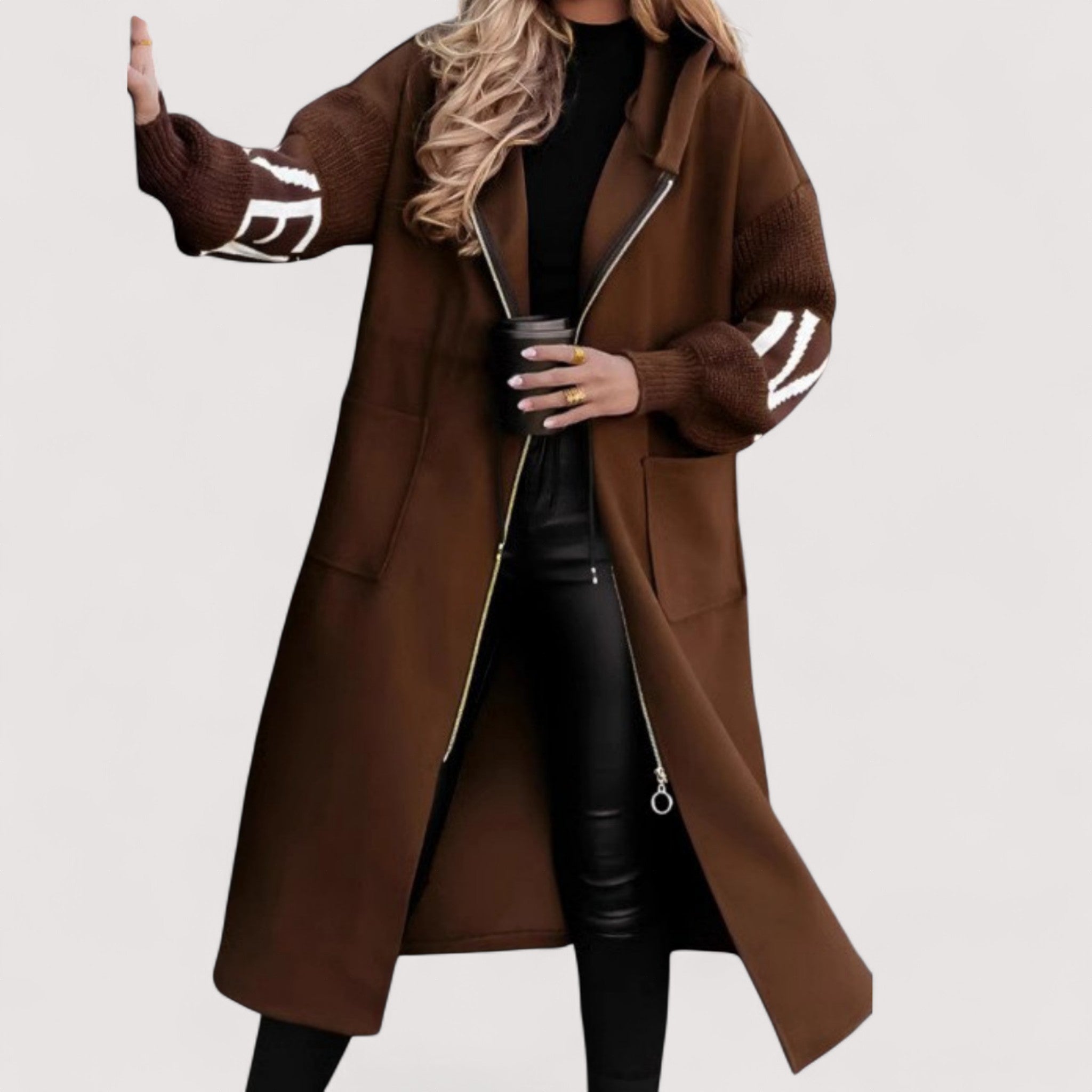 Maris™ | Damenjacke mit Strickärmeln und Kapuze