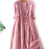Nadège™ | Maxikleid mit Federbesatz