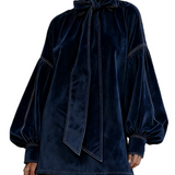 Therese™ | Mini-Kleid mit Samt und Schleife