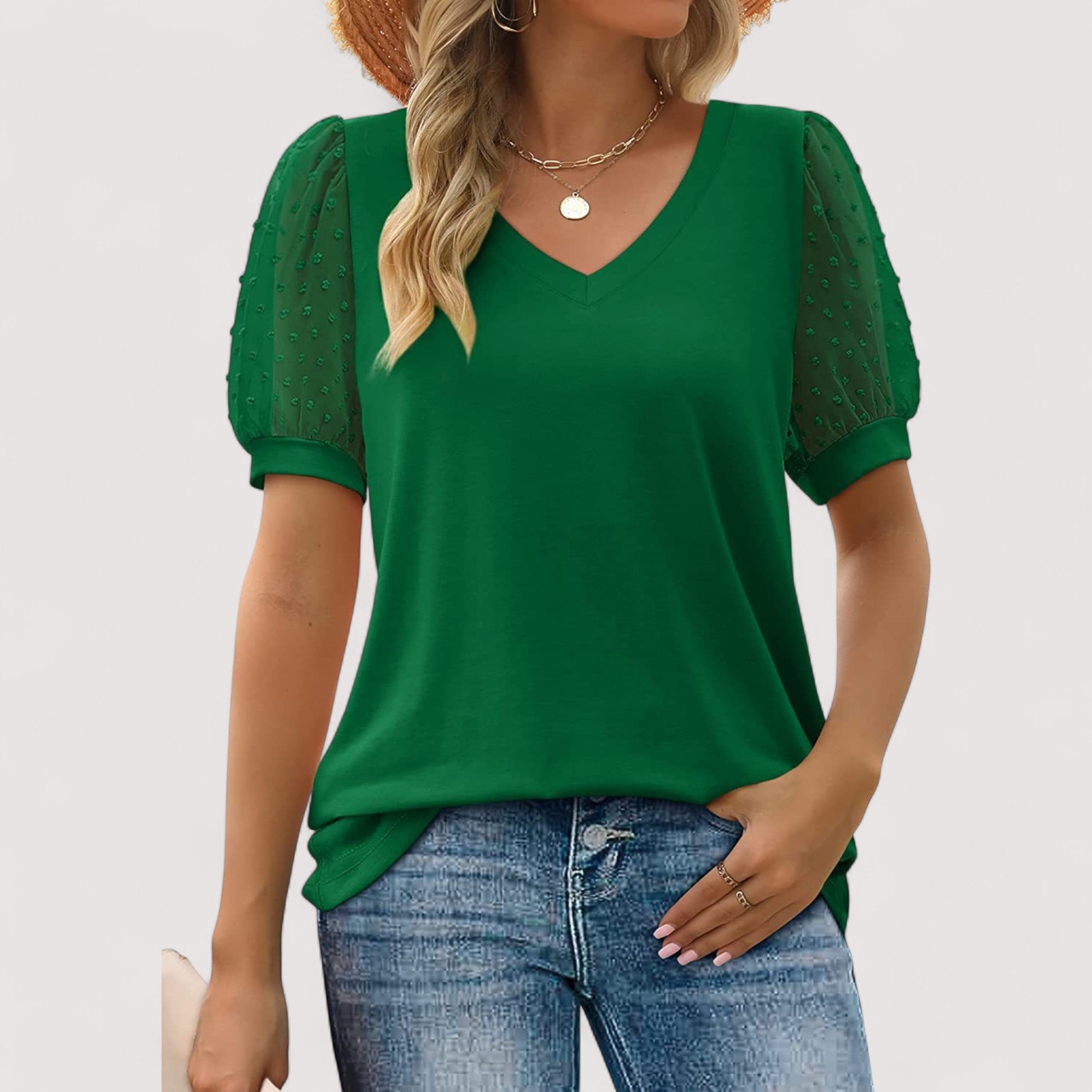 Ilse™ | Transparente Bluse mit V-Ausschnitt