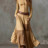 Elsa™ | Maxikleid aus Wildleder mit Gürtel