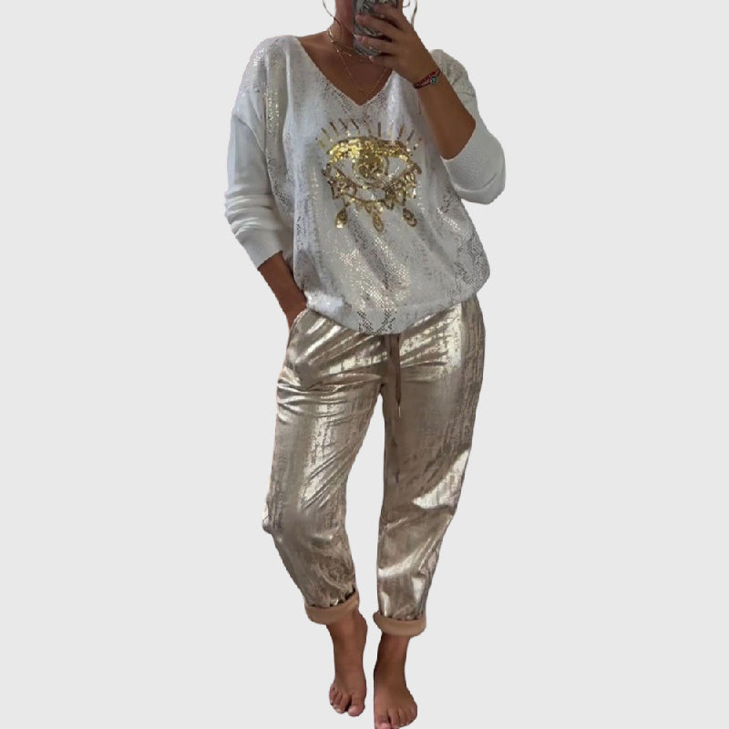 Arlise Elegantes Casual-Zweiteiler-Set, Vorderansicht