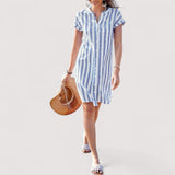 Bina™ | Gestreiftes Hemdblusenkleid