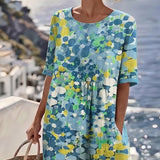 Elena™ | Elegantes geblümtes Sommerkleid in Midi-Länge