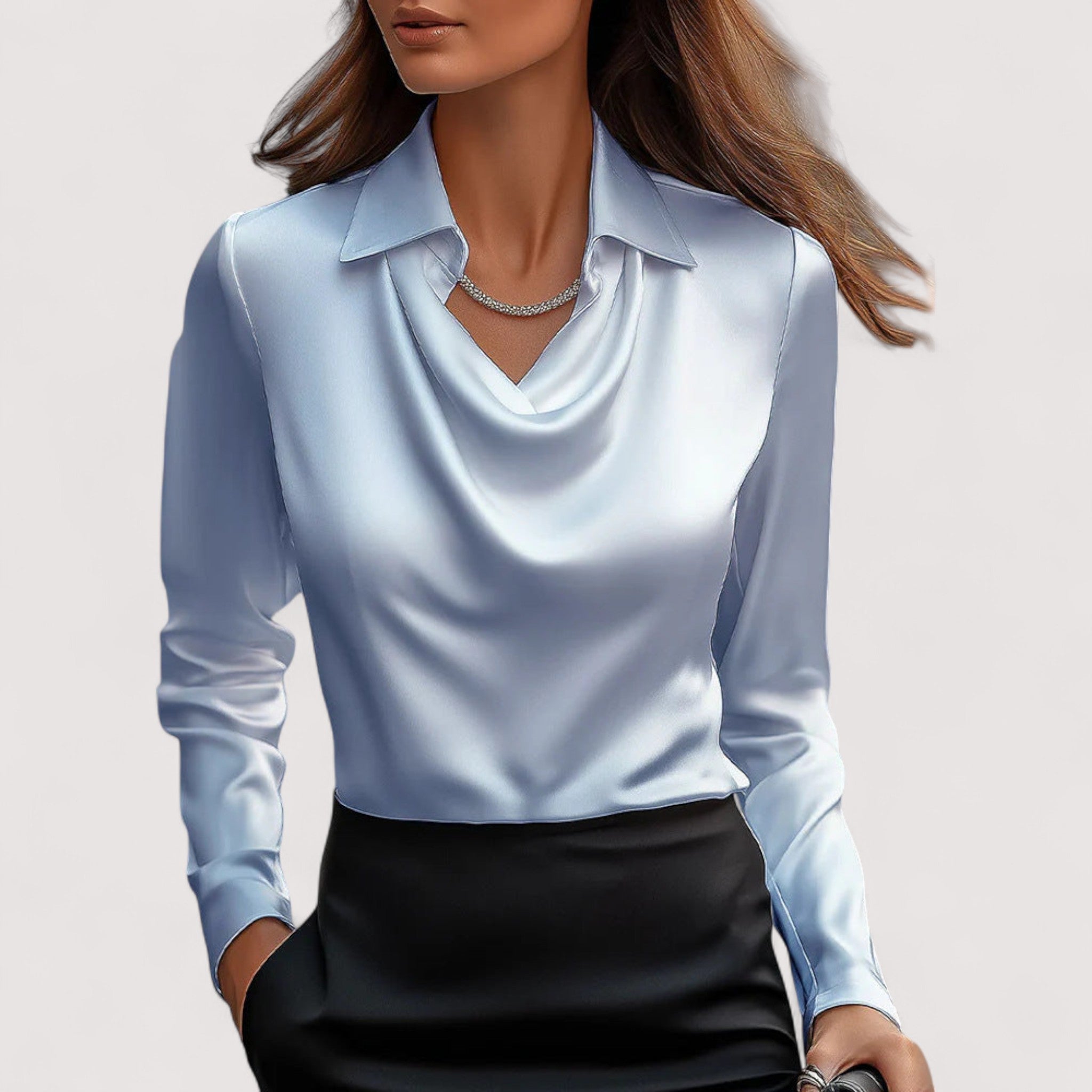 Charlotte™ | Bluse aus Satin mit V-Ausschnitt