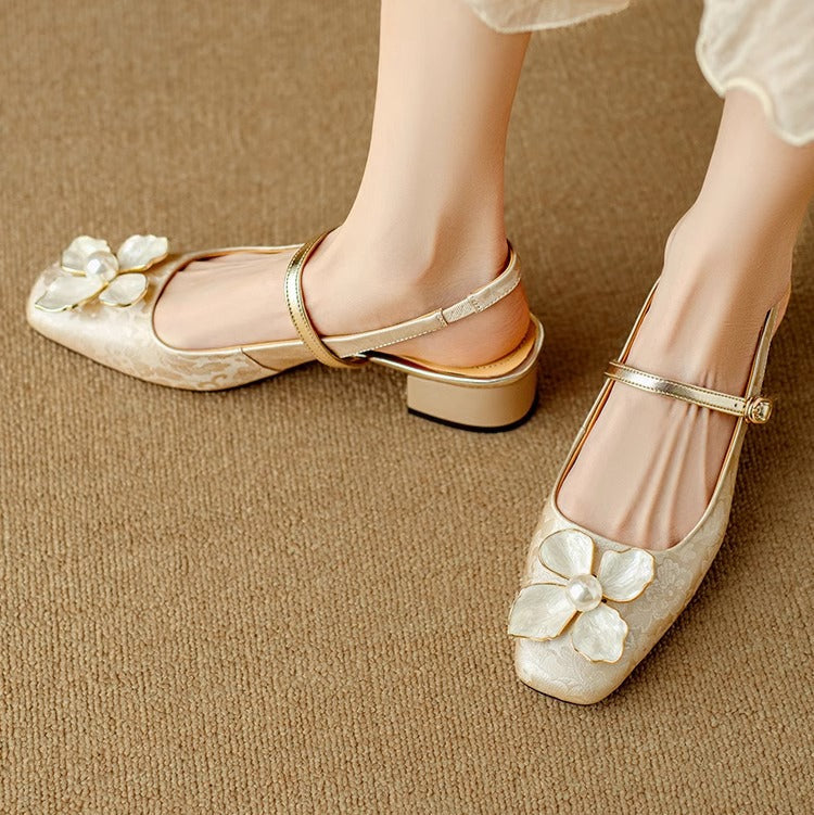 Rosamunde – Slingpumps mit Blütenapplikation von Amora Bern, Ansicht 8