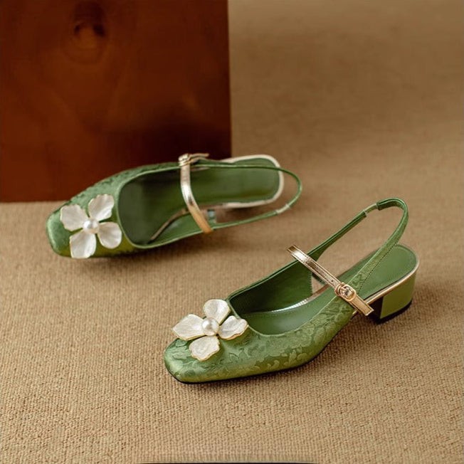 Rosamunde – Slingpumps mit Blütenapplikation von Amora Bern, Ansicht 4