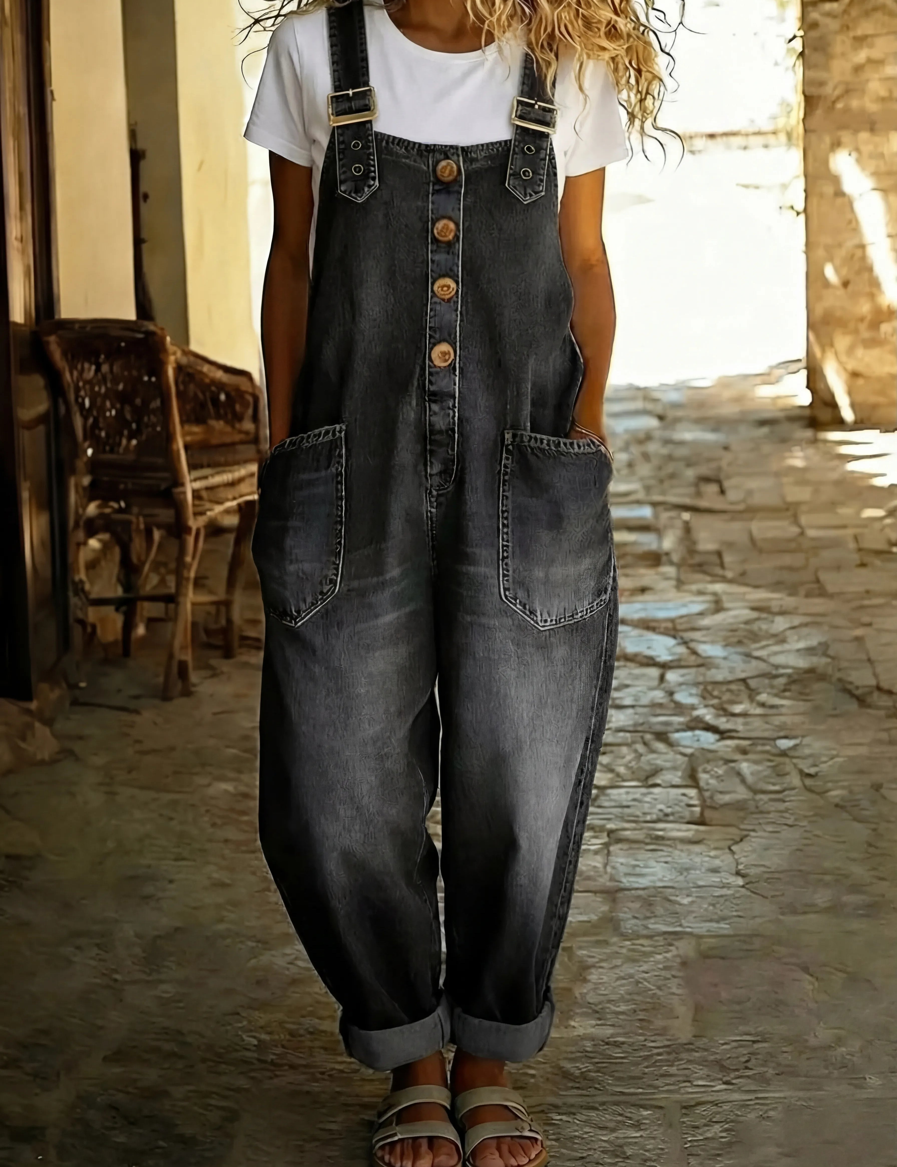 Rachele™ Lässiger Jeans-Overall, Seitenansicht