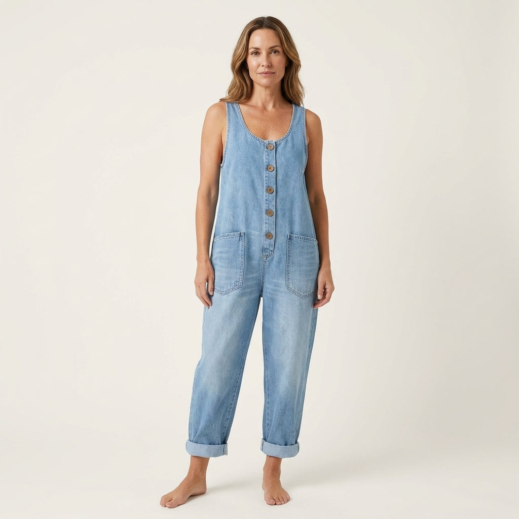 Berchtolda – Denim-Jumpsuit mit Knopfträgern von Amora Bern, Ansicht 7