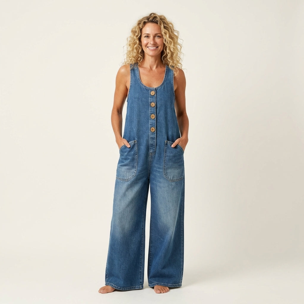 Berchtolda – Denim-Jumpsuit mit Knopfträgern von Amora Bern, Ansicht 3