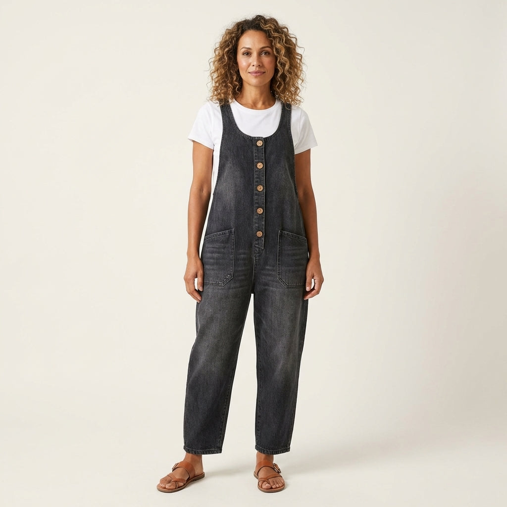 Berchtolda – Denim-Jumpsuit mit Knopfträgern von Amora Bern, Ansicht 5