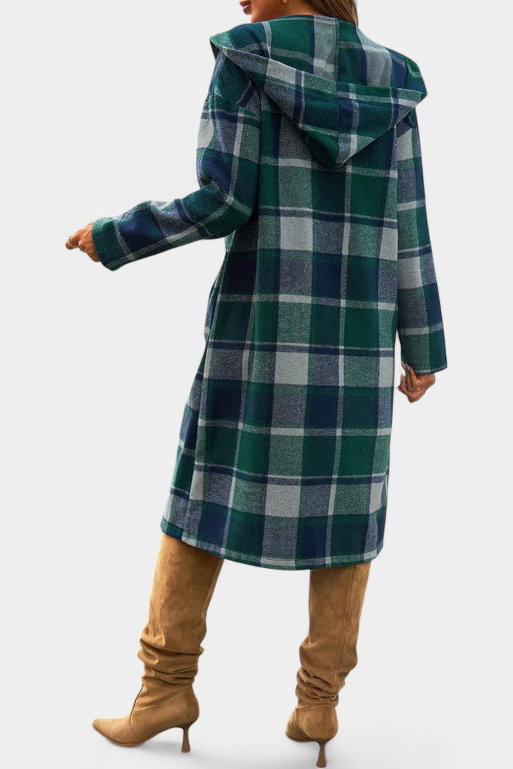 Swanhilde – Karierte Jacke mit Kapuze von Amora Bern, Ansicht 5