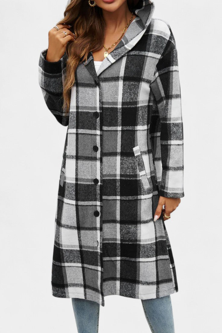 Swanhilde – Karierte Jacke mit Kapuze von Amora Bern