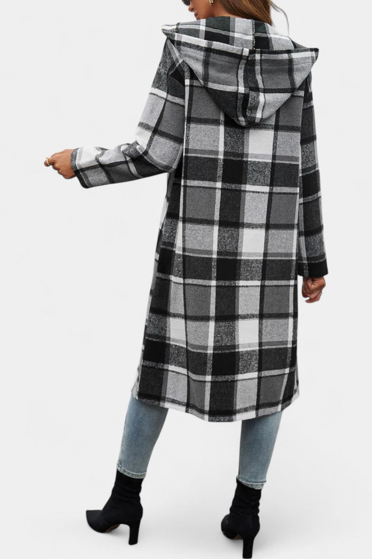 Swanhilde – Karierte Jacke mit Kapuze von Amora Bern, Ansicht 11